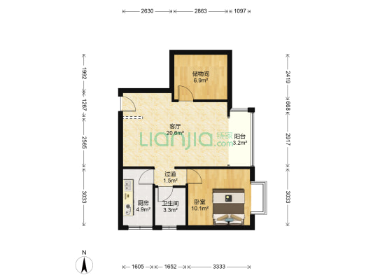 侨苑世家 1室1厅1卫 69平方