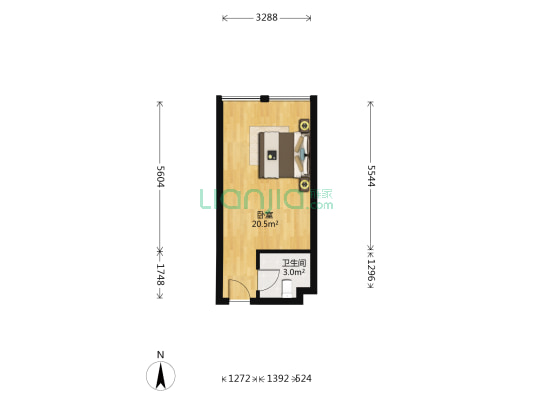 三庆青年城 1室0厅1卫 45平方