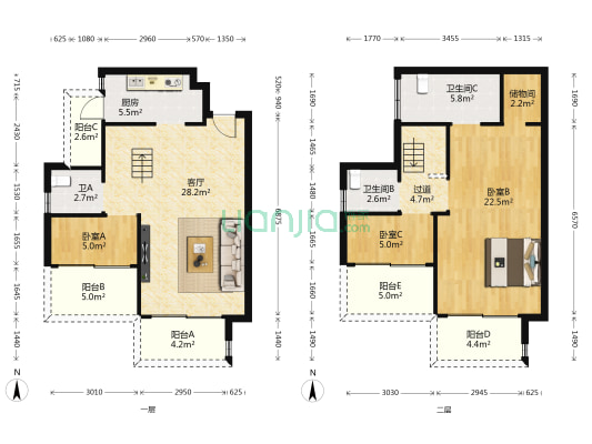 棕榈印象 3室1厅3卫 129平方