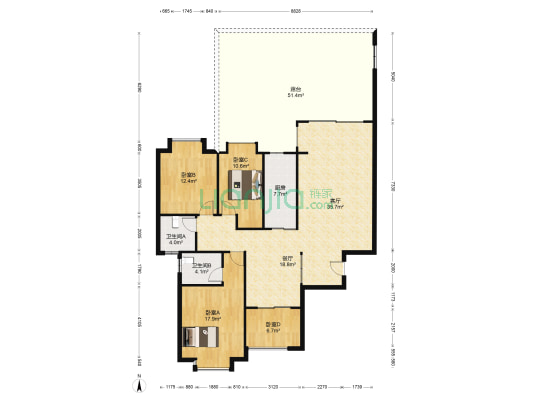 滨江花园(惠东) 4室2厅2卫 149平方
