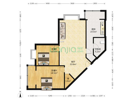 锦西名宅西区 2室1厅1卫 97平方