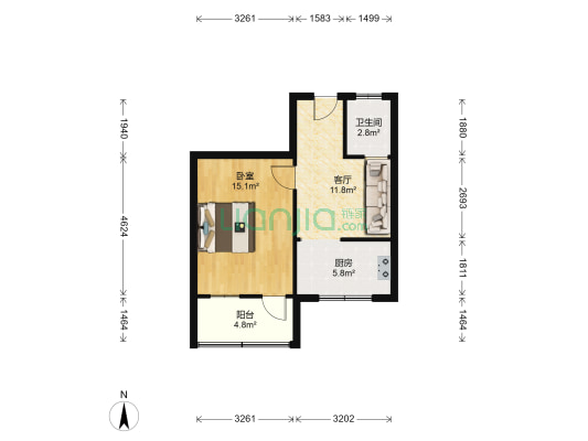 江南工具家舍 1室1厅1卫 47平方