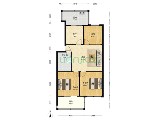 南堡乡南院 3室2厅1卫 88平方