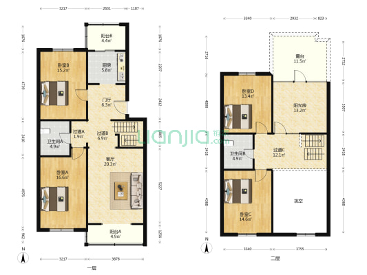 雅庭苑 4室1厅2卫 152平方