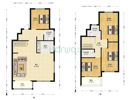 众成学府生活城 4室1厅3卫 197平方