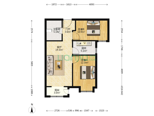金地藝墅家 2室1厅1卫 81平方
