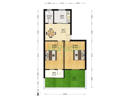 金狮巷散盘 2室1厅1卫 66平方