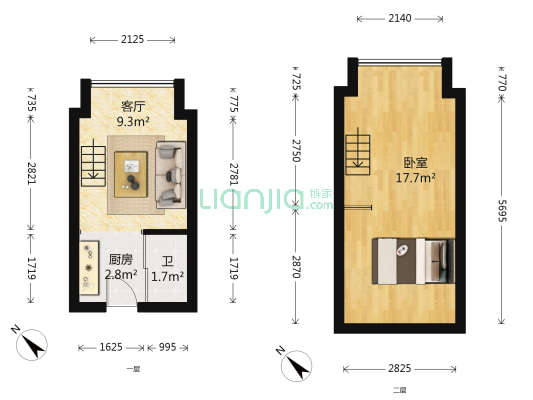 金色港湾MIMI空间 1室1厅1卫 23平方