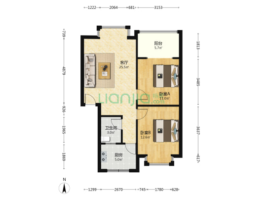 文汇小区 2室1厅1卫 78平方
