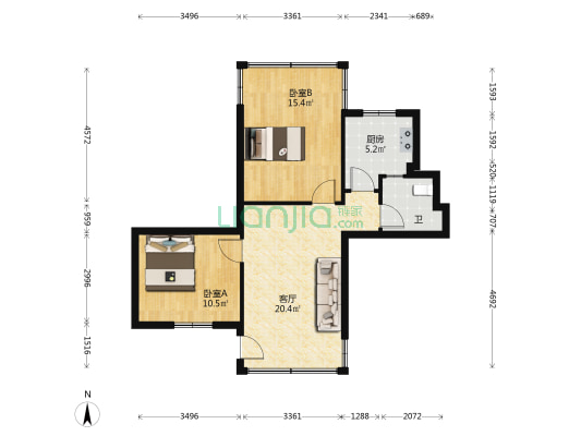 桑基巷 2室1厅1卫 59平方