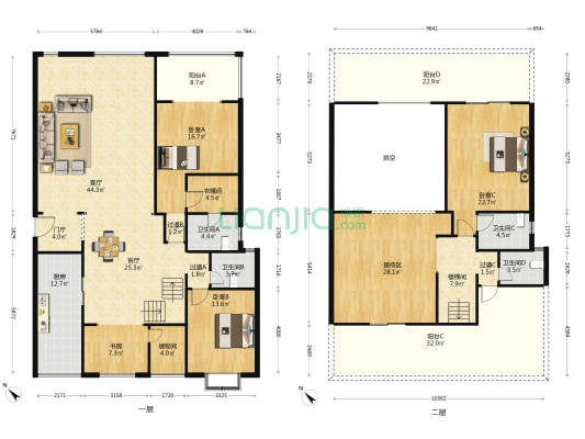 东麓驿境五期 4室2厅4卫 250平方