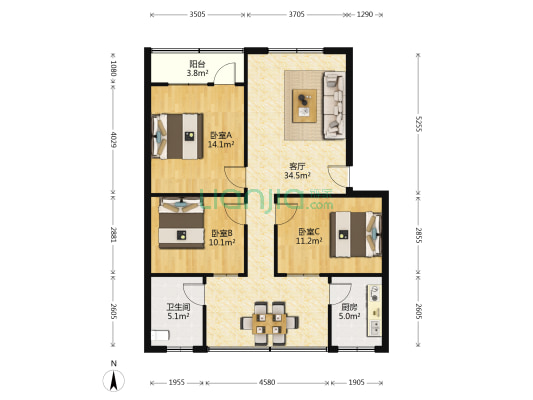 紫瑞街一巷37号 3室1厅1卫 100平方