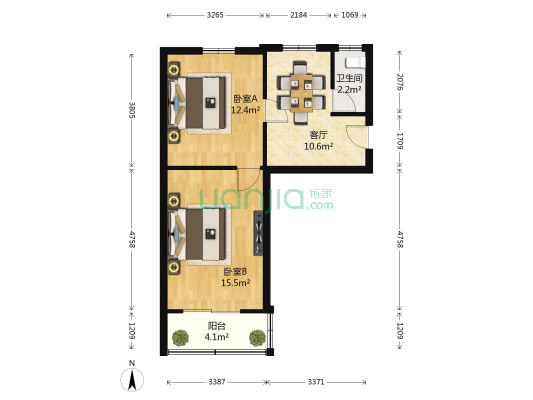 易家桥新村 2室1厅1卫 55平方