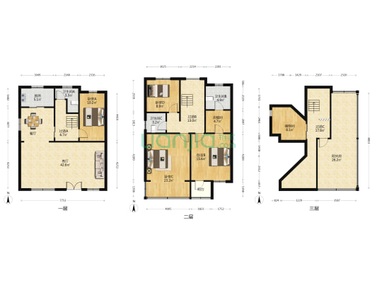 虹兴小区 4室1厅3卫 161平方