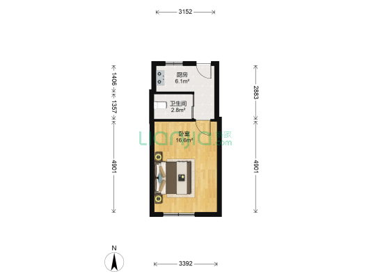 金家街 1室0厅1卫 38平方