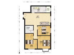 涿州德信公园 旁，三居室毛坯随意装修-涿州翡翠滨江户型图