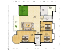 三房居家装修 位置安静 高层看湖-重庆棕榈泉三期户型图
