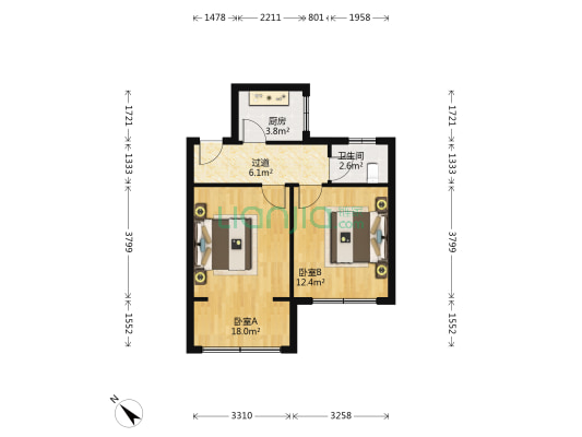 红光新村 2室0厅1卫 49平方