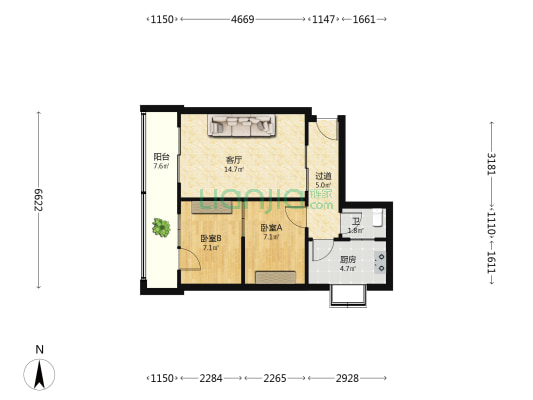 西郊路24巷 2室1厅1卫 59平方