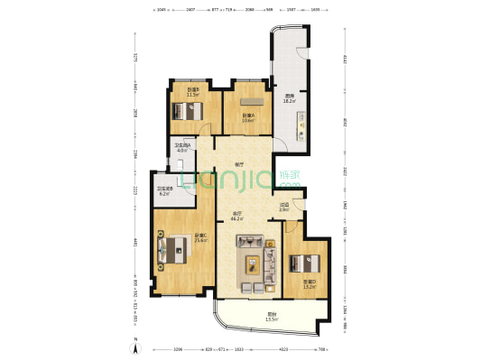 碧桂园凤凰城柏丽湾 4室1厅2卫 179平方