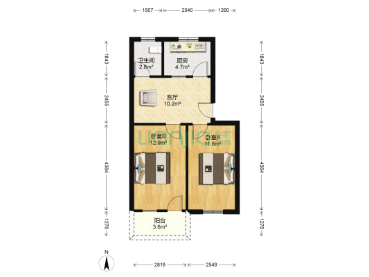宣城路99号 2室1厅1卫 58平方