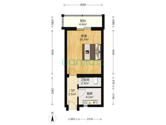 古芳里 1室0厅1卫 26平方