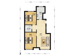 中国铁建樾府国际 2室1厅 南 北-涿州中国铁建樾府国际户型图