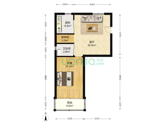民航路178弄 1室1厅1卫 60平方