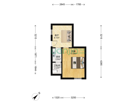 东民社区 1室1厅1卫 36平方