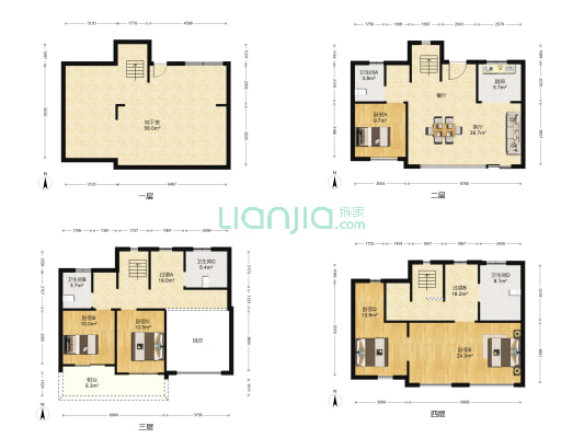 龙湖天宸原著 5室1厅4卫 265平方