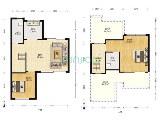 碧桂园假日半岛 2室1厅2卫 118平方