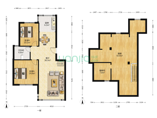 顺海香堤岛 2室1厅1卫 111平方