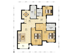香邑溪谷玫瑰园南北通透三居洋房，70年大产权花园洋房-涿州香邑溪谷玫瑰园户型图