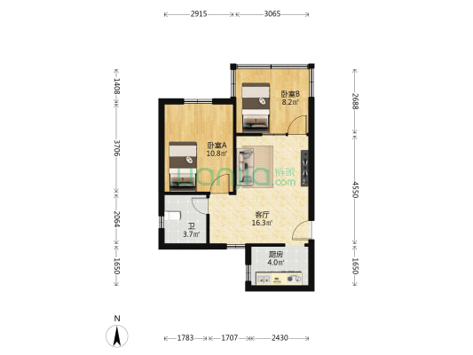 裕富新村 2室1厅1卫 53平方