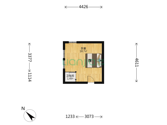 四宜里 1室0厅1卫 19平方