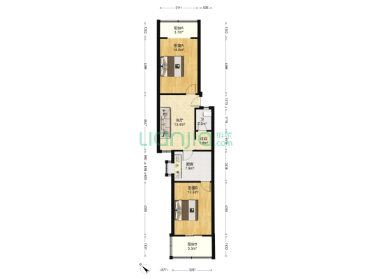 江汉北路建银小区 2室1厅1卫 72平方