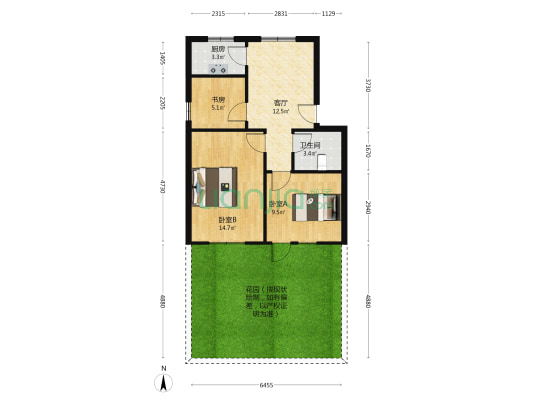 小川东路1弄141号 3室1厅1卫 64平方