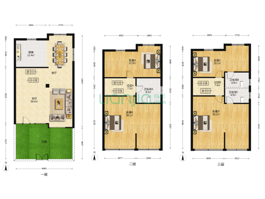 望馨花苑二区 4室1厅3卫 229平方