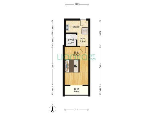 河滨楼 1室1厅1卫 37平方