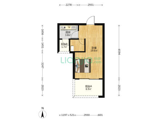 北投观海湾 1室0厅0卫 44平方