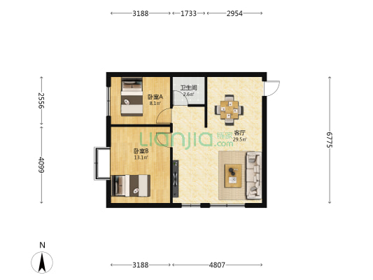 云润天阳 2室1厅1卫 74平方