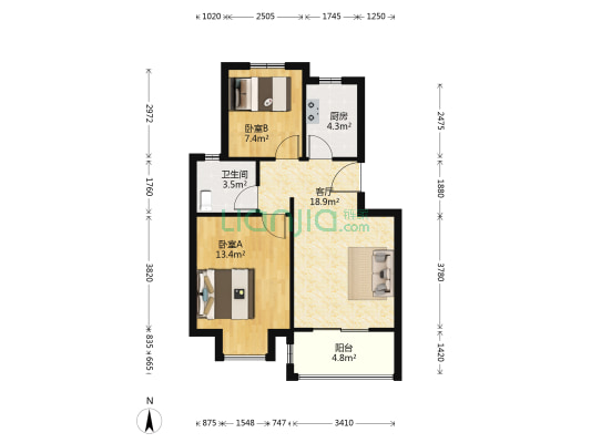 石湖山水居 2室1厅1卫 65平方
