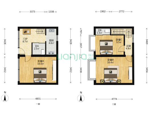 普渡寺后巷 3室0厅2卫 99平方