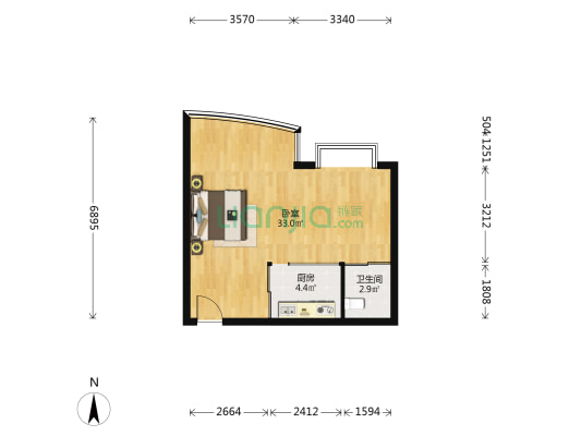 海山观江楼 1室0厅1卫 56平方