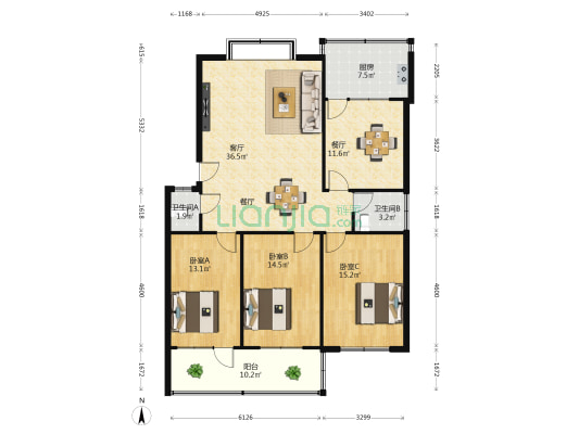 济兖路440号 3室2厅2卫 134平方