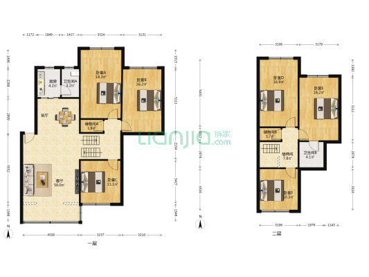 晖华花园 6室1厅2卫 190平方