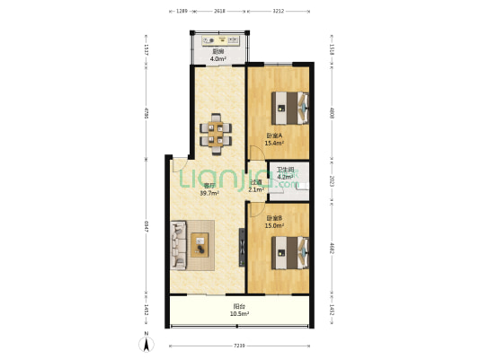 西安市救助管理站 2室1厅1卫 106平方