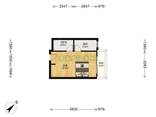 乐活Park 2室2厅1卫 66平方