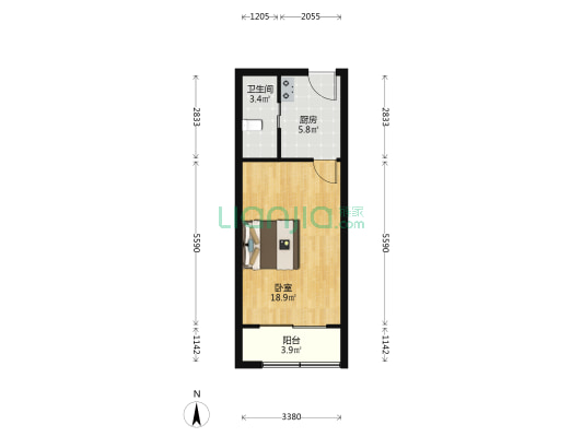 北宝兴路10弄 1室0厅1卫 52平方
