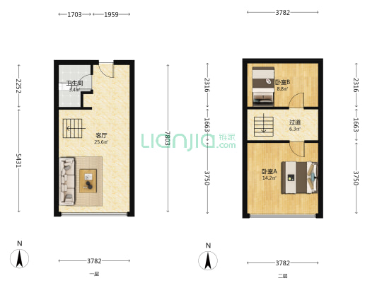 金碧公馆 2室1厅1卫 40平方